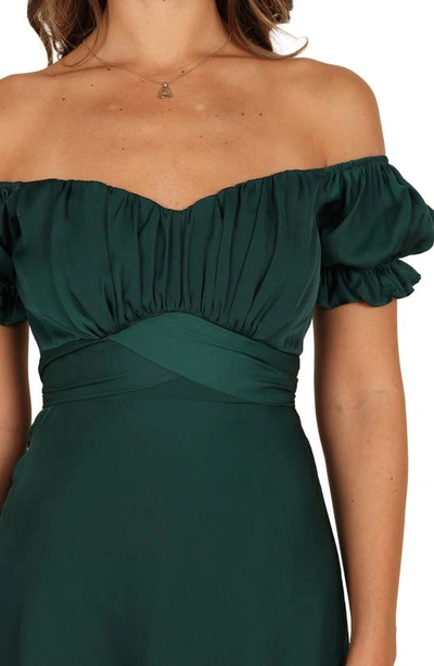Petal And Pup Mickenna Frill Tie Back Midi Dress In Emerald