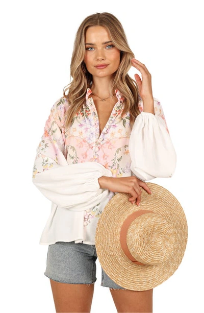 Petal And Pup Womens Tiarna Shirt In White Floral