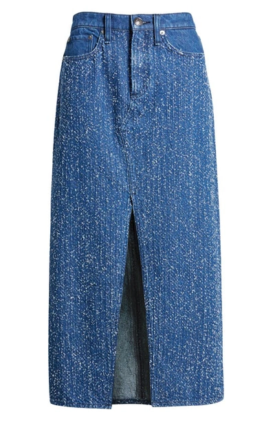 Shop Rag & Bone Clara Vented Denim Maxi Skirt In Midtweed