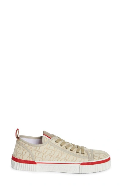 Shop Christian Louboutin Pedro Junior Flat Low Top Sneaker In Natural