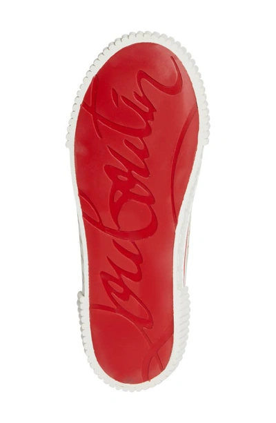 Christian Louboutin Low Top Sneakers With Red Monogram In Natural