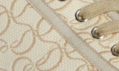 Christian Louboutin Low Top Sneakers With Red Monogram In Natural