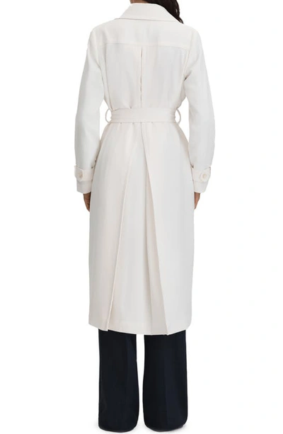 Shop Reiss Etta Tie Belt Trench Coat In White