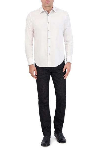 Shop Robert Graham Classic Fit Solid Cotton Button-up Shirt In White