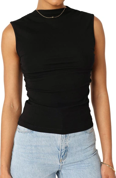 Petal And Pup Nissa Mock Neck Sleeveless Top In Black