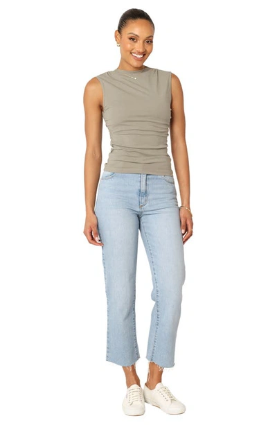 Petal And Pup Nissa Mock Neck Sleeveless Top In Olive