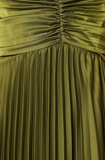 Petal And Pup Naira Pleated Maxi Dress In Palm Green