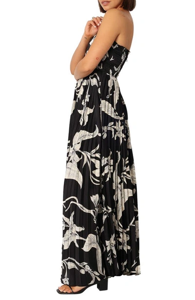 Petal And Pup Womens Angelique Strapless Maxi Dress In Black Floral