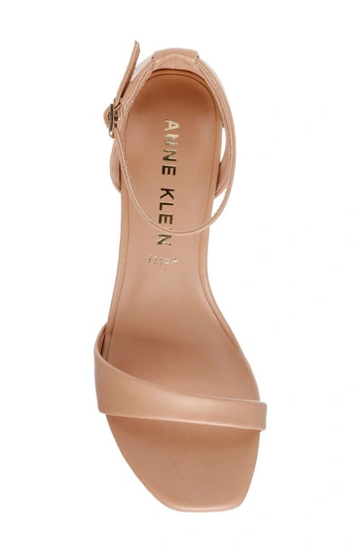 Shop Anne Klein Mayra Ankle Strap Sandal In Beige Smooth