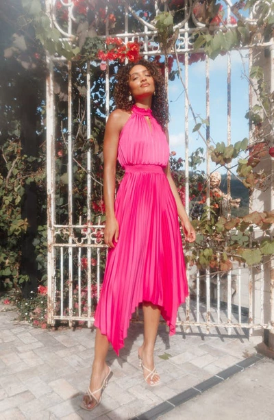 Petal And Pup Dominique Pleated Sleeveless Maxi Dress In Pink