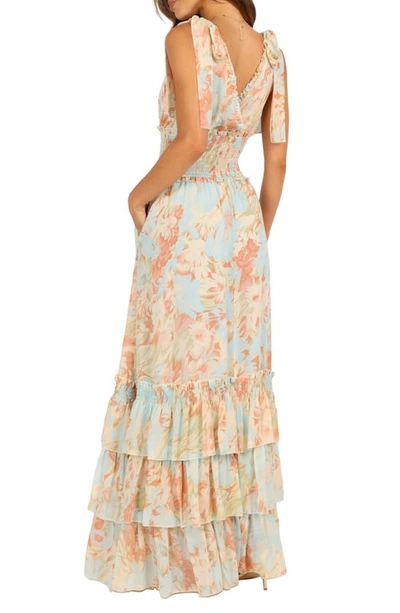 Petal And Pup Womens Christabel Tiered Maxi Dress In Blue Floral | ModeSens