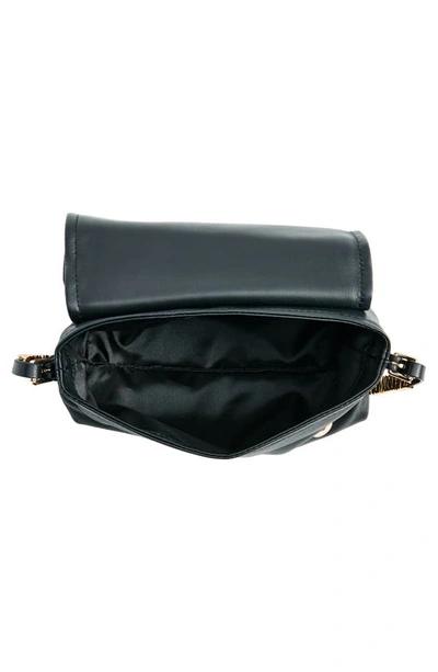 Shop Moschino Mini Letter Leather Shoulder Bag In A1555 Fantasy Print Black