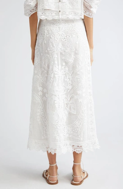 Shop Farm Rio Guipure Lace Midi Skirt In White