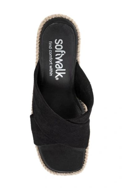 Shop Softwalk ® Hastings Espadrille Platform Wedge Slide Sandal In Black Suede
