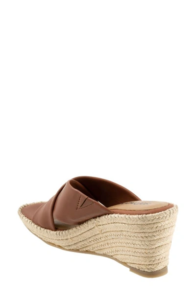 Softwalk Hastings Espadrille Platform Wedge Slide Sandal In Cognac