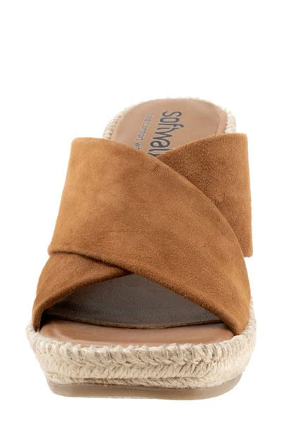 Shop Softwalk ® Hastings Espadrille Platform Wedge Slide Sandal In Tan Suede