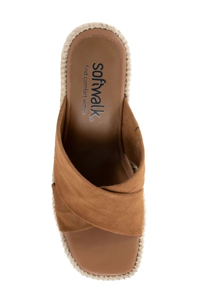 Shop Softwalk ® Hastings Espadrille Platform Wedge Slide Sandal In Tan Suede