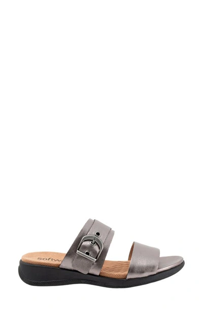 Softwalk Toki Slide Sandal In Pewter
