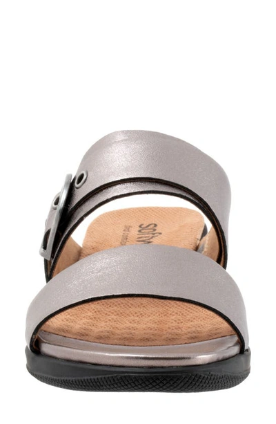 Softwalk Toki Slide Sandal In Pewter