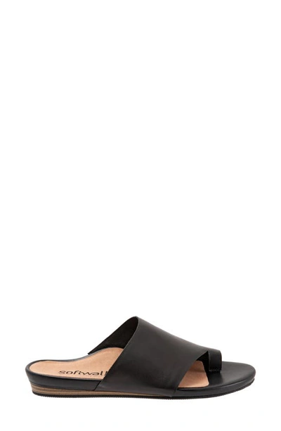 Softwalk Corsica Slide Sandal In Black Leather
