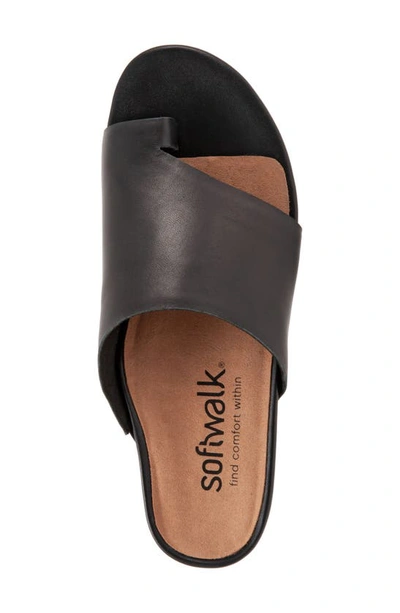 Softwalk Corsica Slide Sandal In Black Leather