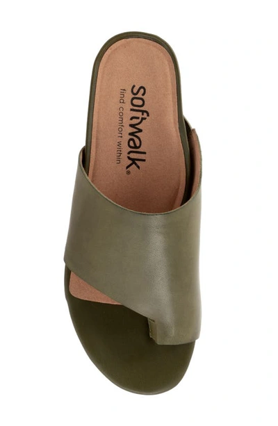 Shop Softwalk Corsica Slide Sandal In Dark Olive