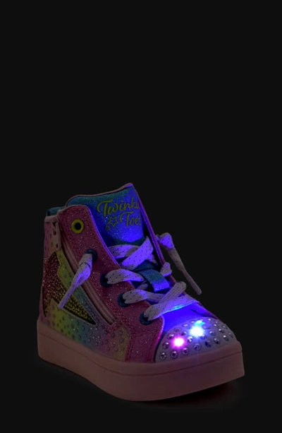 Shop Skechers Twi-lites 2.0 Light-up High Top Sneaker In Pink/ Multi