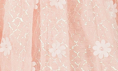 Shop Popatu Kids' 3d Floral Appliqué Tulle Dress In Dusty Pink