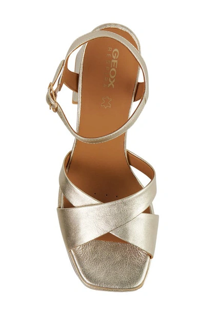 Shop Geox Soledea Water Resistant Block Heel Sandal In Gold