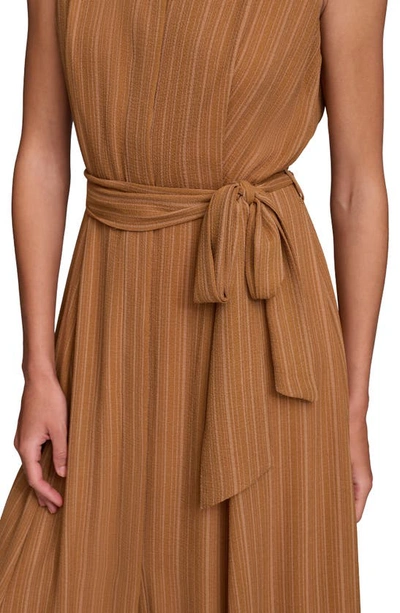 Shop Donna Karan Stripe Sleeveless Maxi Shirtdress In Desert Combo