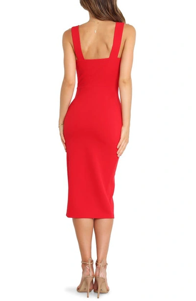 Petal And Pup Hyatt Square Neck Sleeveless Midi Dress In Red