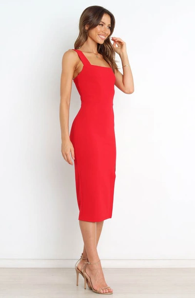 Petal And Pup Hyatt Square Neck Sleeveless Midi Dress In Red