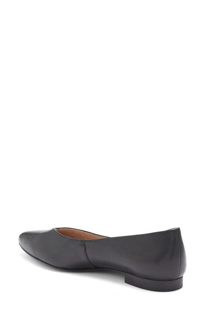 Shop Paul Green Tia Pointed Flat In Black Leather
