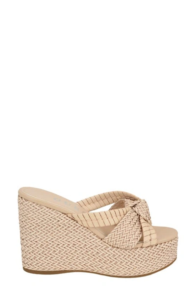 Guess Eveh Platform Wedge Sandal In Light Natural