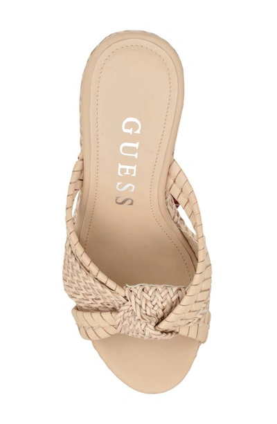 Guess Eveh Platform Wedge Sandal In Light Natural