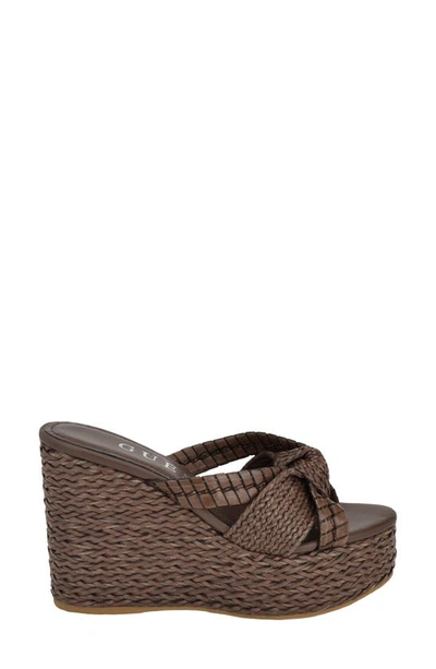 Shop Guess Eveh Platform Wedge Sandal In Medium Brown