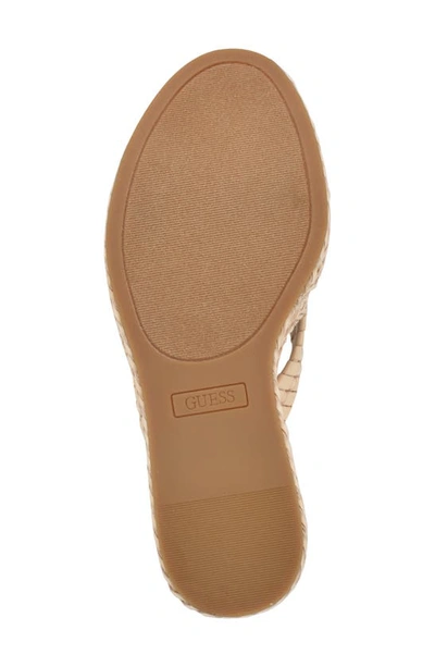 Shop Guess Eveh Platform Wedge Sandal In Light Natural