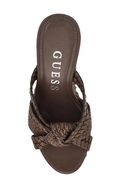 Shop Guess Eveh Platform Wedge Sandal In Medium Brown