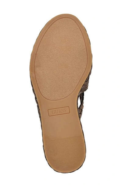 Shop Guess Eveh Platform Wedge Sandal In Medium Brown