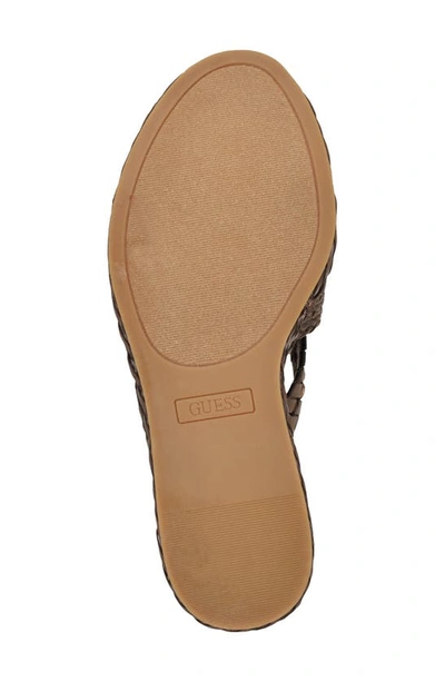 Guess Eveh Platform Wedge Sandal In Medium Brown