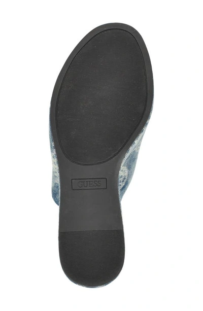 Shop Guess Yenise Platform Wedge Slide Sandal In Medium Blue