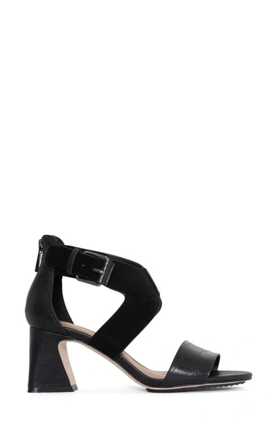 Donald Pliner Buckle Block Heel Sandal In Black-black