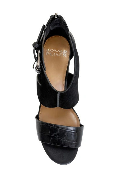 Shop Donald Pliner Buckle Block Heel Sandal In Black-black