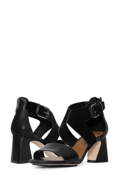 Donald Pliner Buckle Block Heel Sandal In Black-black