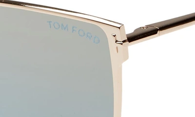 Shop Tom Ford Helena 59mm Cat Eye Sunglasses In Rose Gold/ Black/ Blue W Gold