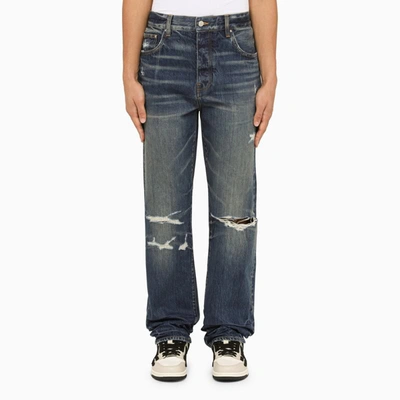 Shop Amiri Jeans With Tears River Indigo In Blue