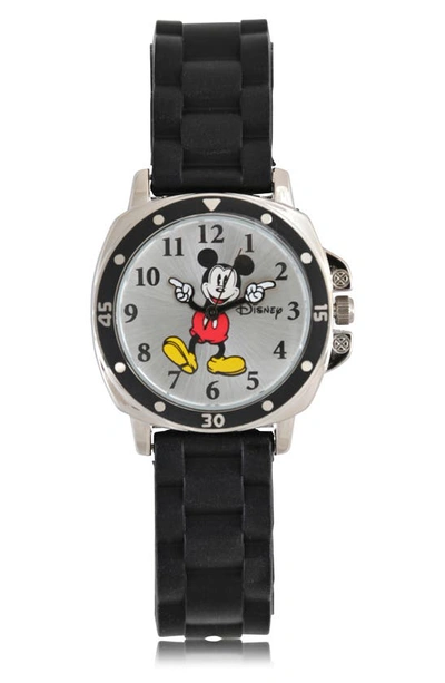 Shop Accutime Mickey Mouse Analog Rubber Strap Watch In Black