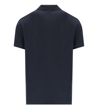 Shop Barbour Tartan Pique Navy Blue Polo Shirt