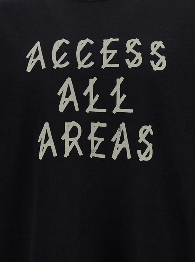 Shop M44 Label Group Black T-shirt With 'access All Areas' Print In Cotton Man