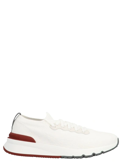 Shop Brunello Cucinelli 'running Sock' Sneakers In White